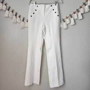 White House Black Market The Slim Flare Maritime White Trouser Ponte Pants 0